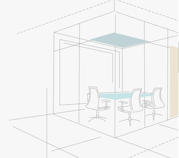 Office meeting room wireframe illustration
